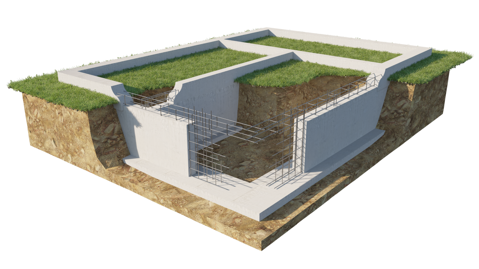 Ленточный фундамент.